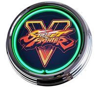 Horloge murale décorative Neon Clock Street Fighter - Style rétro années 50 - Couleur : vert
