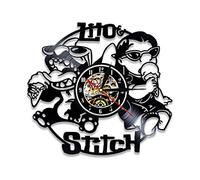 Horloge Murale décorative pour Enfants Stitch Stickers Vinyle Record Clocks Wall Watch Cadeau d'anniversaire pour Enfants