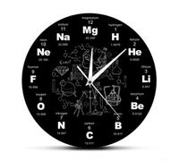 Horloge murale décorative pour la maison, tableau périodique/horloge mathématique, diamètre 30 cm, très lisible pour cuisine, salon, chambre à coucher, bureau (A)