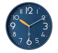 Horloge murale décorative simple pour la maison, le salon, silencieuse et luxueuse, pas besoin de perforer, convient pour le salon, le bureau, la chambre à coucher (bleu, petit)