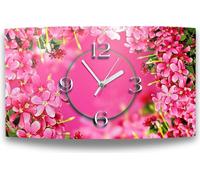 horloge murale design fleurs roses horloge murale moderne design silencieuse sans tic-tac dixtime 3d-0074