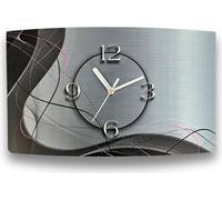 Horloge murale design gris abstrait Horloge murale moderne design silencieuse sans tic-tac dixtime 3d-0053