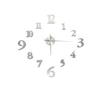 Horloge murale - - Design moderne - Argenté - 100 cm - Effet 3D