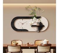 Horloge Murale Design Moderne Élégante Pendules Murales Silencieuse, Décoration Murale avec lumière LED, pour Décor Salon Chambre(Black,70 * 28cm/27.6 * 11in)