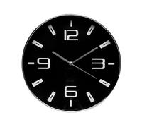 Horloge Murale - Design Moderne en Argent et Noir, 30 cm de diamètre, Mouvement continu pour Une précision sans Interruption