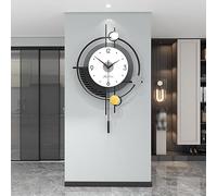 Horloge Murale Design Moderne Horloge Silencieuse, Pendules Murales Art Métal, Maison Décor, Décoration Murale, Sans Tic-tac, 38*58cm Mouvement à Quartz, Ronde, Horloges Pour Salon, Chambre, Cuisine