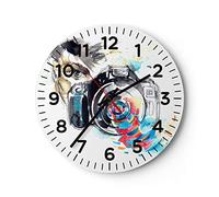 Horloge Murale Design Moderne Le photographe appareil photo mise au point passe-temps 40x40cm Petit Pendule murale en verre Cuisine Chambre Silencieuse Clock Décoration Murale Art C4AR40x40-3022