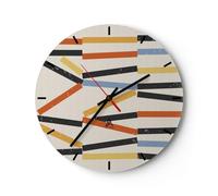 Horloge Murale Design Moderne Minimalisme Hipster Contemporain 40x40cm Petit Pendule Murale en Verre Cuisine Salon Chambre Silencieuse Originale Wall Clock Décoration Murale Art Wall C3AR40x40-5897