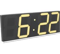 Horloge murale, design moderne minimaliste, affichage LED, beige, 16 pouces