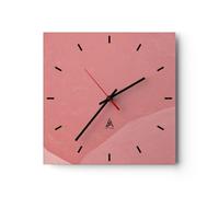 Horloge Murale Design Moderne Pastel Formes Minimaliste 30x30cm Petit Pendule murale en verre Cuisine Salon Chambre Silencieuse Originale Wall Clock Décoration Murale Art Wall Decor C3AC30x30-5469