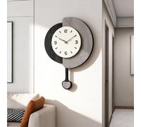Horloge Murale Design Moderne Pendule Murale Silencieuse Sans Tic-Tac Et Décorative, Avec Balancier En Forme De Cœur, Finition Sable, Aiguilles Bois, Fonctionnement À Piles, Pour Salon, Chambre