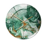 Horloge Murale Design Moderne, Ronde Horloge Quartz Silencieuse Sans Tic-tac, Chiffres Arabes Horloge numérique, Motif de Marbre Horloge art Décor pour Scolaire Bureau Domicile Salle de Classe Type 1