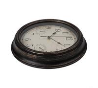 Horloge murale d'extérieur avec thermomètre hygromètre étanche (cuivre noir