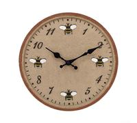Horloge murale d'extérieur de 30,5 cm avec motif d'abeille, étanche IP44, horloge de jardin en résine pour terrasse, piscine, facile à lire, grands chiffres, piles non incluses (style 2)