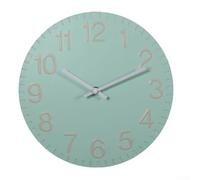 Horloge murale d'extérieur en plastique résistant aux intempéries avec lumière effet 3D - Design décoratif élégant pour intérieur et extérieur - 30,5 cm - Bleu 1