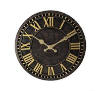 Horloge murale d'extérieur étanche à mouvement silencieux de 30,5 cm, fabriquée en résine résistante aux intempéries, adaptée pour les murs de jardin, les clôtures et la décoration intérieure du salon