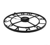 Horloge murale d'extérieur vintage en métal - 40 cm - Résistante aux intempéries - Décoration de jardin pour terrasse, véranda et piscine - Mouvement à quartz silencieux, ferme et sortie moderne (F)