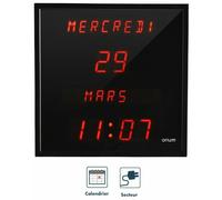 Horloge murale digitale affichage rouge en français date et heure Bons plans : Idée cadeau