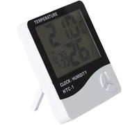 Horloge Murale Digitale - JE CHERCHE UNE IDEE - Thermomètre - Hygromètre - Blanc