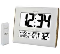 Horloge murale digitale radio-pilotée blanche avec température Bons plans : Nouveauté