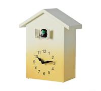 Horloge murale d'intérieur avec fonction coucou avec mécanisme horaire et fenêtre d'ouverture pour attrait visuel Jaune