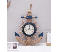 Horloge Murale d'intérieur en Bois de Style rétro Vintage - Style Victoria européen du Milieu du siècle, à Piles, silencieuse pour Salon, Chambre à Coucher, décoration Murale Vintage, B