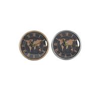 Horloge Murale DKD Home Decor Verre Argenté Doré Fer Mappemonde 46 6 5 46 cm Multico