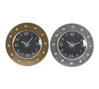 Horloge Murale DKD Home Decor 48 5 6 48 5 cm Verre Argenté Doré Fer 2 Unités Multico