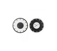 Horloge Murale DKD Home Decor Bois MDF 50 4.5 50 cm 2 pcs Noir