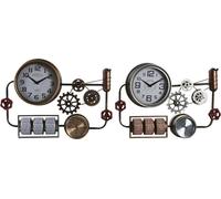 Horloge murale DKD Home Decor 52,5 x 9 x 39,5 cm cristal fer vintage (2 pièces)