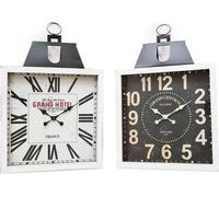 Horloge murale DKD Home Decor 60 x 6 x 89 cm cristal noir blanc fer bois traditionnel MDF (2 pièces)