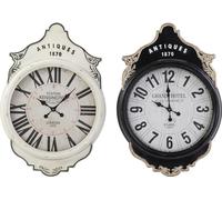 Horloge murale DKD Home Decor Blanc Noir Cristal Fer 61 x 6 x 89 cm (2 pièces)