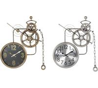 Horloge murale DKD Home Decor engrenages cristal fer 50 x 7 x 62 cm (2 pièces)