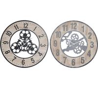 Horloge murale DKD Home Decor naturelle noire MDF fer rouages (60 x 4,5 x 60 cm)