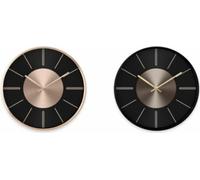Horloge murale DKD Home Decor Noir Cuivre Argenté Aluminium Plastique Moderne 30 x 4 x 30 cm (2 pièces)