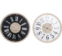 Horloge murale DKD Home Decor Noir MDF Blanc (60 x 4,5 x 60 cm)
