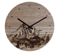 Home Decor Horloge Murale en Bois MDF Noir 30 x 30 x 1,5 cm Multicolore
