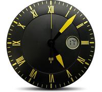 Horloge murale dorée chiffres romains avec écran lcd température - 25,4 cm