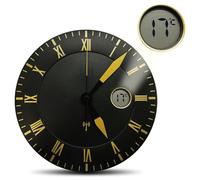 Horloge murale dorée FISHTEC chiffres romains température intérieure LCD Idéal salon ou chambre