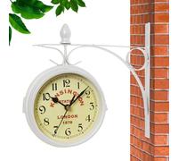 Horloge Murale Double Face - Cadre En Fer Vintage, Design Classique Créatif, Lisibilité Claire Des Deux Côtés, Accentuation Élégante De La Pièce, Affichage De L'heure Élégant Et Durable Pour La Salle