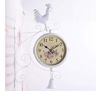 Horloge Murale Double Face Vintage, Gare de Gare Paddington Station Horloge pour Jardin extérieur Maison silencieuse Horloge Murale Non cachée, Blanc, 45 * 29 * 9cm