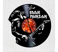 Horloge Murale Eddie Munson lider du Club Hellfire Guitare métallique Décoration Murale en Vinyle