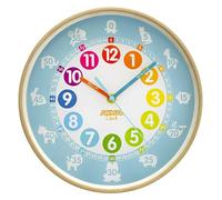 Horloge murale éducative silencieuse avec cadre en bois pour enseignant, 25,4 cm, cadran facile à lire pour les salles de es enseignants, la chambre des enfants et la salle de jeux pour