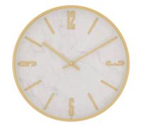 Horloge Murale Effet Marbre "Nathalie" 29cm Doré