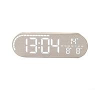 Horloge murale électronique LED avec affichage de l'heure, du jour, de la semaine, de la température, de l'humidité et des secondes pour la maison, le bureau ou la chambre à coucher (gris)