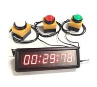 Horloge murale électronique LED de 11 pouces avec compte à rebours, chronomètre, minuteur d'intervalles et télécommande Utilisation multiscénario(3pcs 6cm buttons)