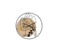 Horloge murale Elegant en Métal MDF 60cm Naturel Noir