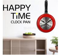 Horloge murale en acier inoxydable de four électrique, conception suspendue - horloge murale décorative, horloge murale de cuisine, chambre, bureau, café, salon (rouge)