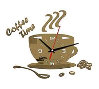 Horloge Murale en Acrylique, DIY Horloge Murale en Acrylique Moderne Muet Horloge Murale en Forme de Tasse Autocollant Mural Chiffre Creux Horloge pour Bureau, Maison, Salle de (Café)