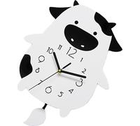 Horloge murale en acrylique, forme de vache, mouvement silencieux, horloge décorative à balancier pour la cuisine, le salon et l'étude